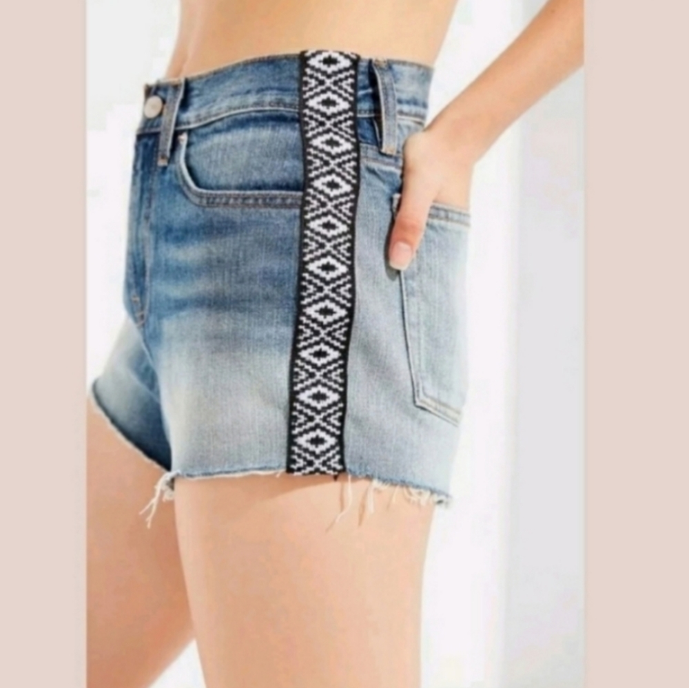 BDG Shorts High-Rise Girlfriend 25 Size 0 Denim Urban Outfitters Ikat